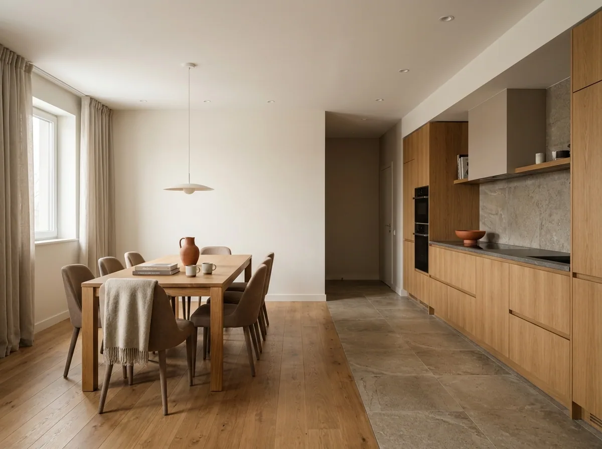 Townhouse kitchen and dining, Gdańsk — after