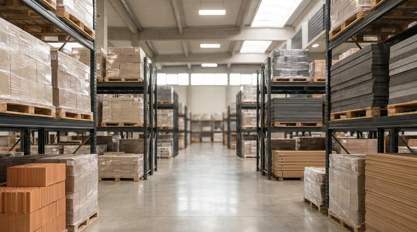 Racking aisle in the NEGROCOMMERC warehouse